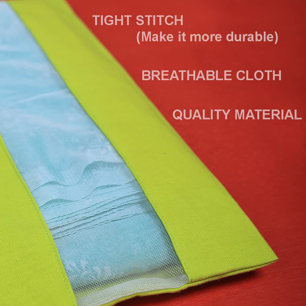 NECAVU set of 12 cotton saree covers for storage | cotton saree bags storage with transparent mesh window | Eco-friendly and reusable saree bags for wardrobe (Off-White(6) + Green(6))