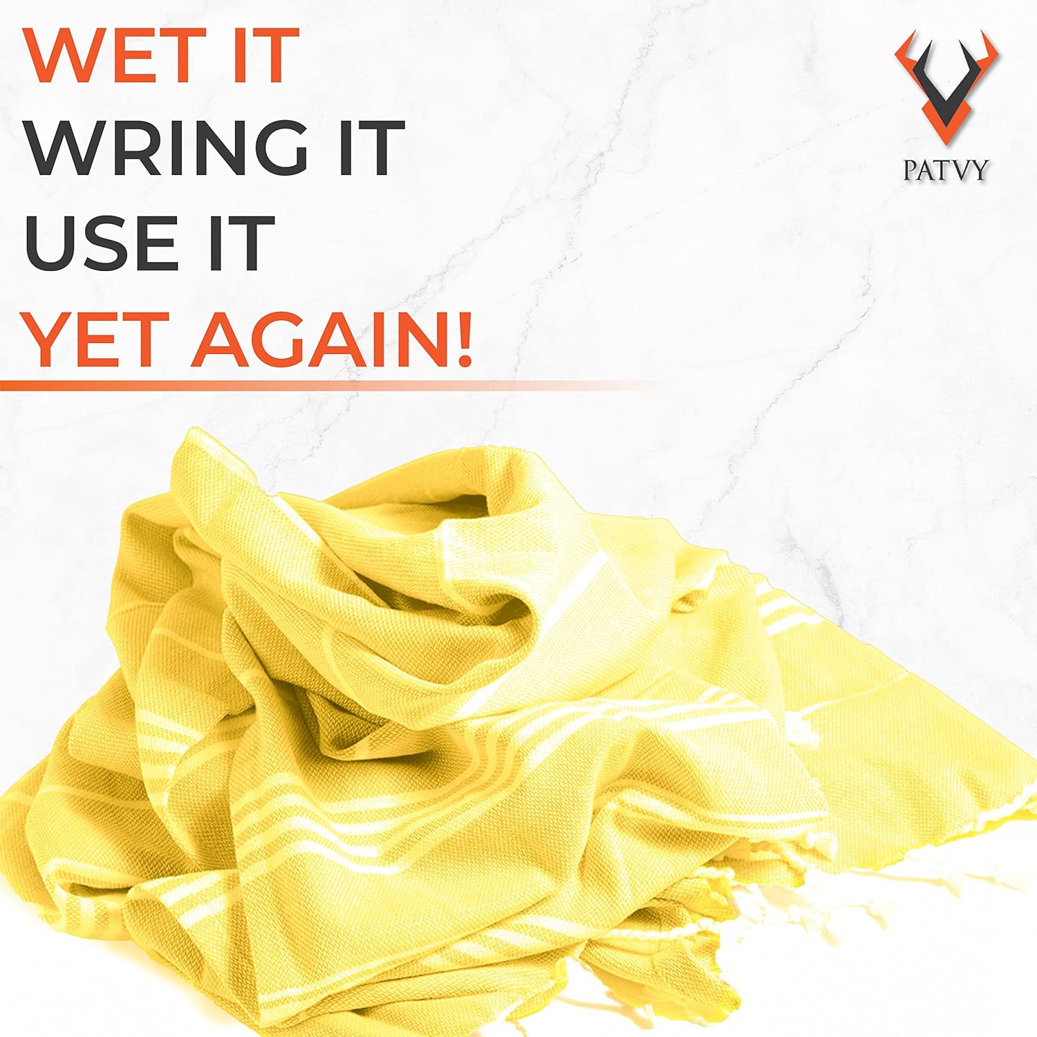 PATVY Cotton Bath Towel (Pack Of 1, Yellow), 152.4 Centimeters, 75 Centimeters, 90 TC PT-HMM-YLW