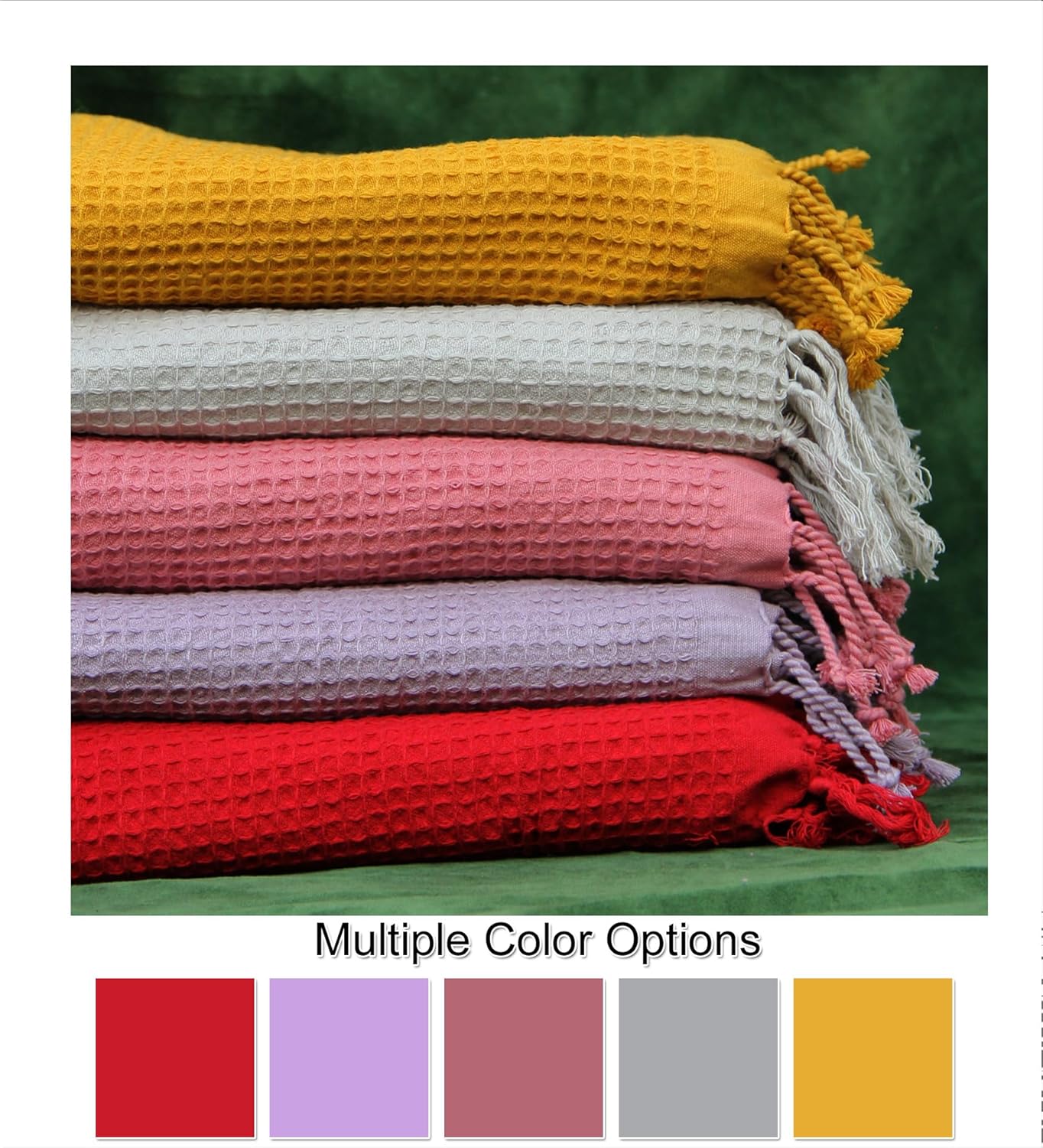 PATVY Bath Towels - 100% Cotton Waffle Weave Large Size Towels (75 x 150cm) - Quick Absorption &Faster Drying Bath Towel for Women & Men (Pack of 1, Mustard Yellow)