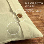 Off white saree bag with a button closure on a wooden surface, highlighting durable button closure and uniform weave.(NC-SRB-OWT)