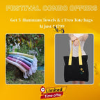 Buy 5 Hammam Towels, Get TREO Tote for just ₹300