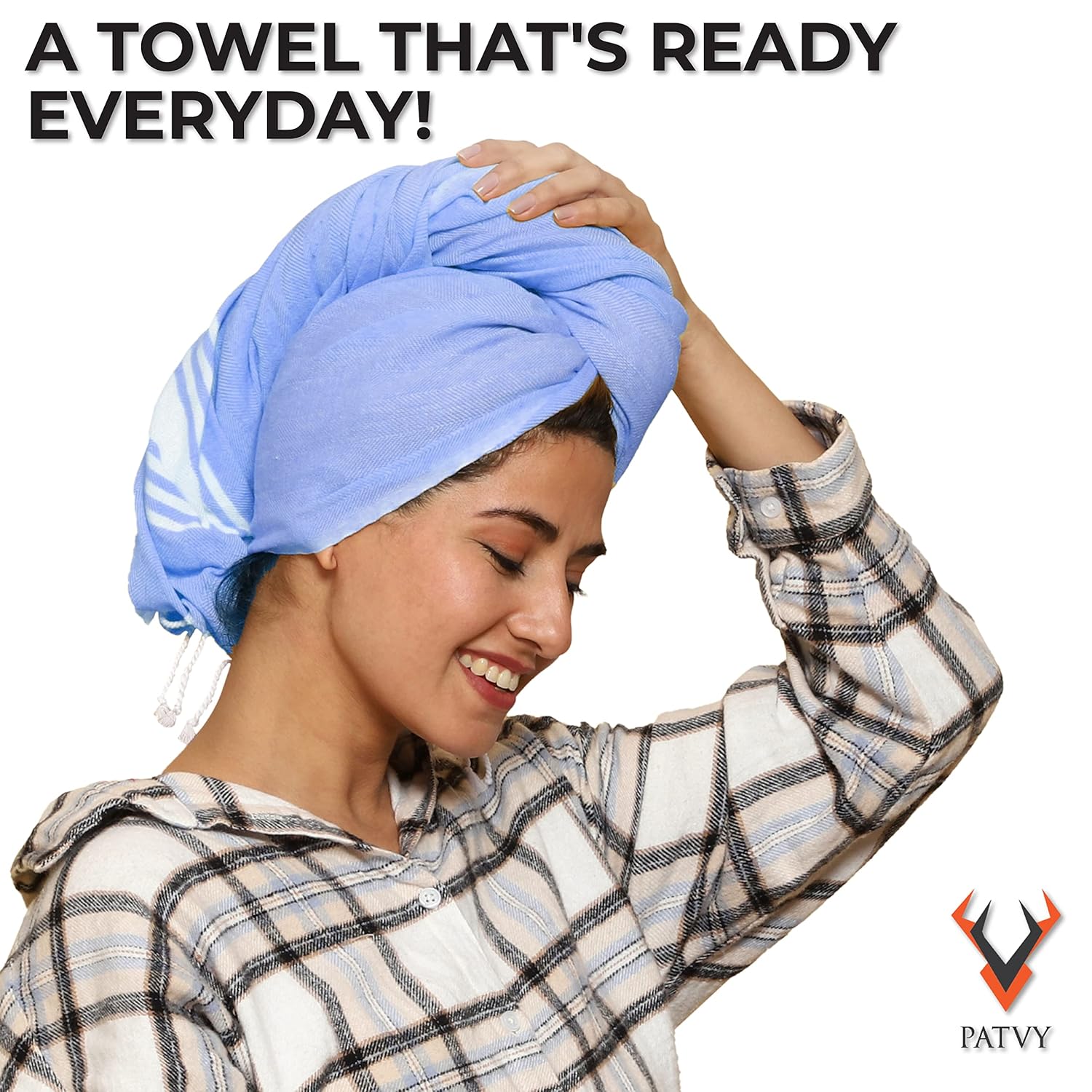 PATVY Bath Towels| Light Weight Turkish Style Bath Towels For Men Large Size Cotton|75 X 150Cm Quick Absorption &Faster Drying Bath Towel For Women| 100% Cotton (Pack Of 1, Royal Blue), 90 TC PT-HMM-BLU