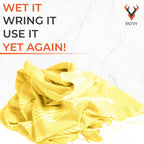 PATVY Cotton Bath Towel (Pack Of 1, Yellow), 152.4 Centimeters, 75 Centimeters, 90 TC PT-HMM-YLW