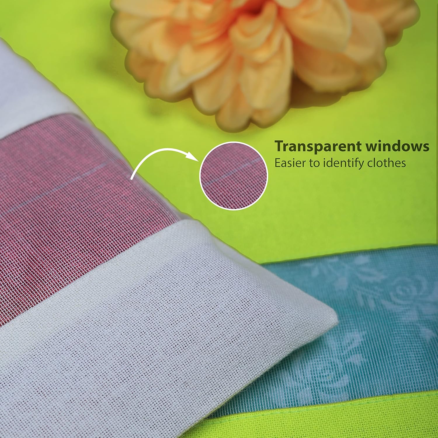 NECAVU set of 12 cotton saree covers for storage | cotton saree bags storage with transparent mesh window | Eco-friendly and reusable saree bags for wardrobe (Off-White(6) + Green(6))