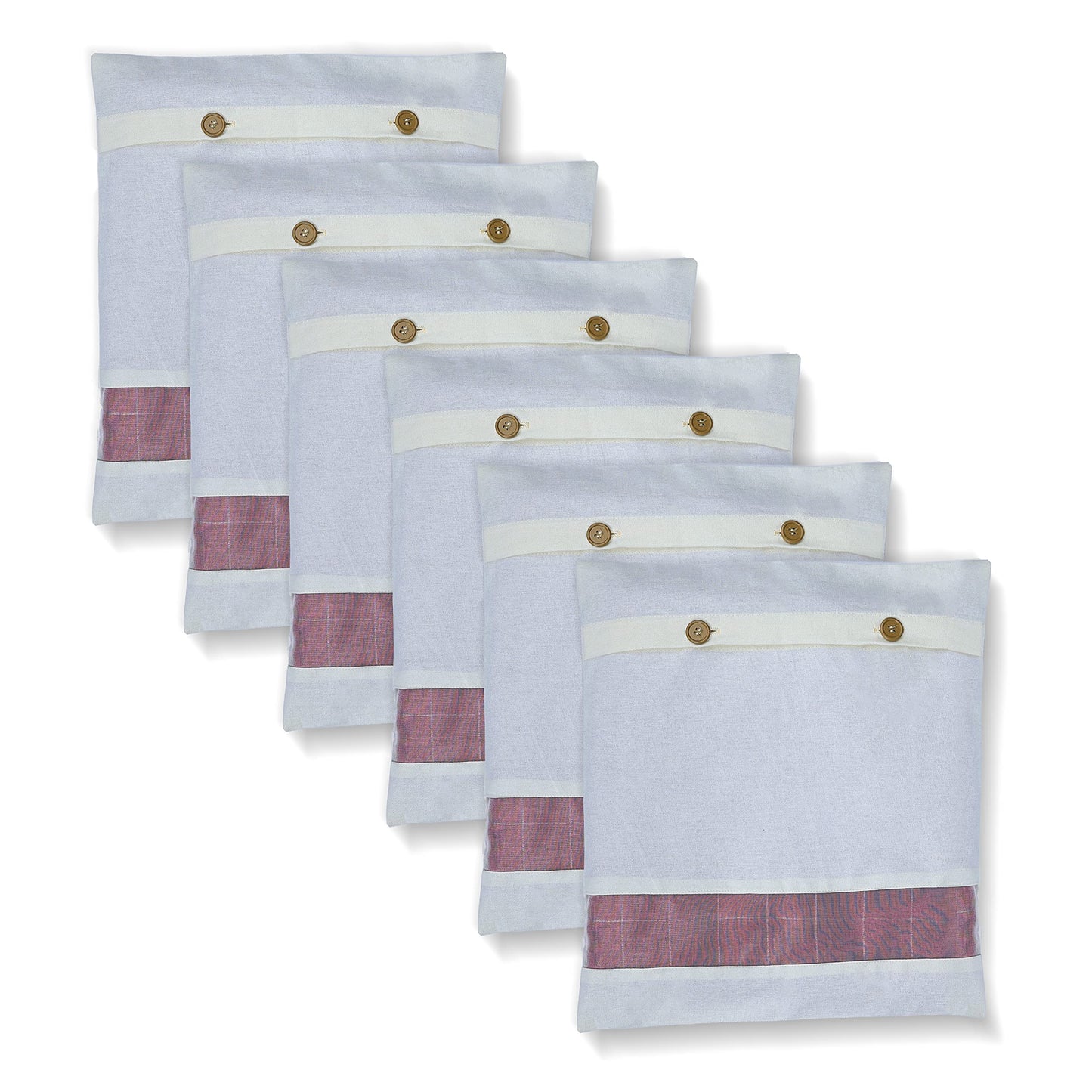 NECAVU set of 12 cotton saree covers for storage | cotton saree bags storage with transparent mesh window | Eco-friendly and reusable saree bags for wardrobe (Off-White(6) + Green(6))