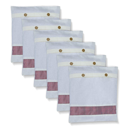 NECAVU set of 12 cotton saree covers for storage | cotton saree bags storage with transparent mesh window | Eco-friendly and reusable saree bags for wardrobe (Off-White(6) + Green(6))