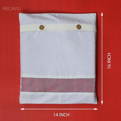 NECAVU set of 12 cotton saree covers for storage | cotton saree bags storage with transparent mesh window | Eco-friendly and reusable saree bags for wardrobe (Off-White(6) + Green(6))