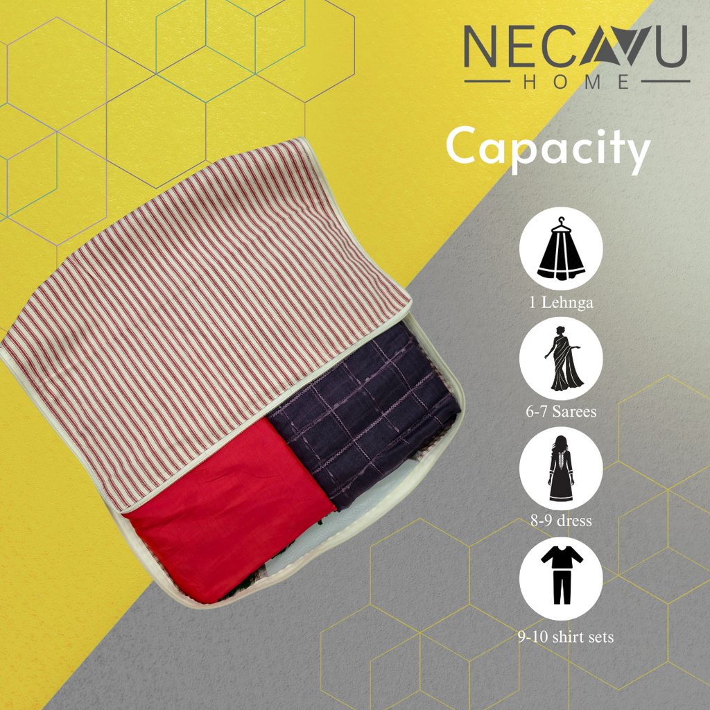 Foldable garment storage bag with capacity indicators on a geometric patterned background

SKU: NC-SRO-RED