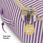 violet striped saree storage bags  with durable zipper and side handles (NC-SRO-VLT)