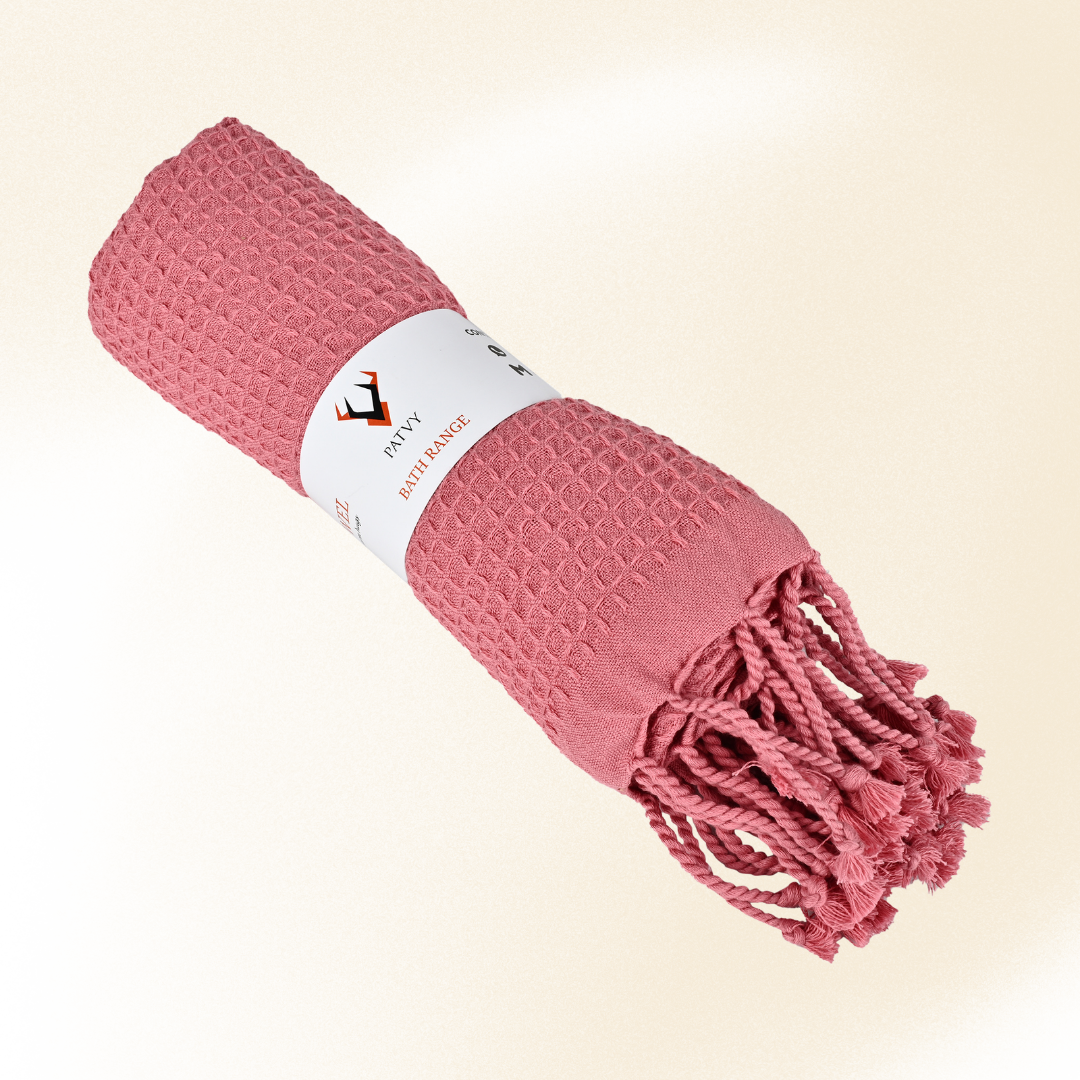 Brick waffle towel on a beige background(PT-WFL-BRK )