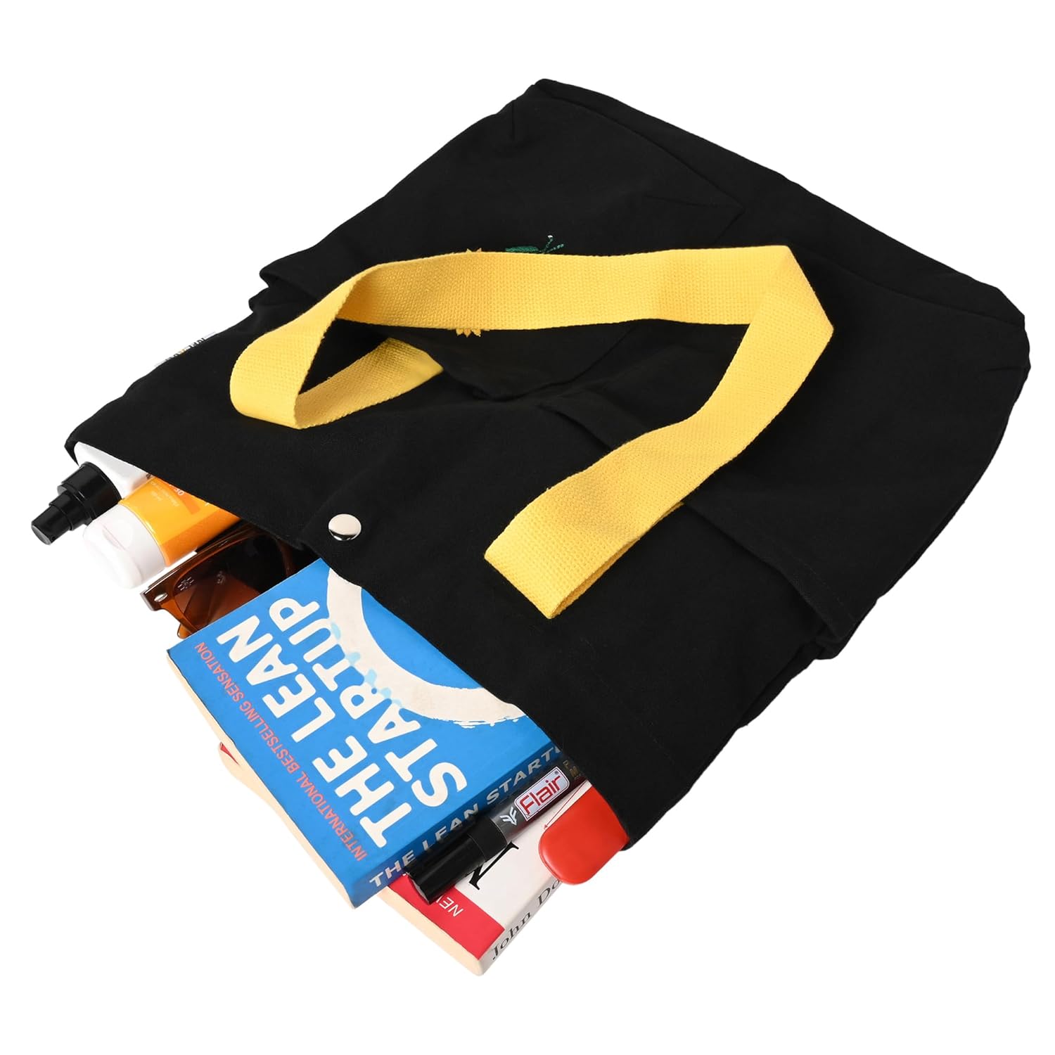 Image of Necavu cotton tote bag,sunflower variant,flat view 