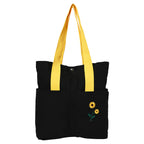 Image of Necavu cotton tote bag,sunflower variant,front view 
PT-TRO-YLW