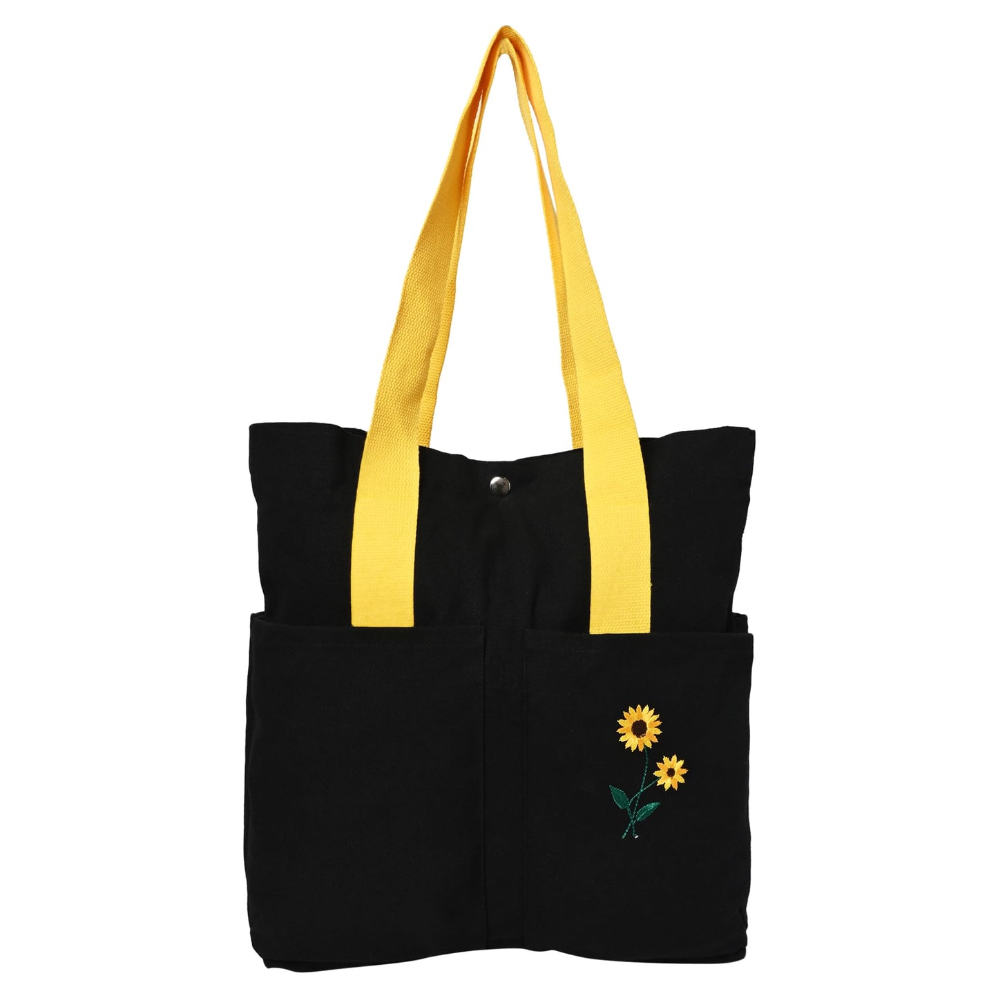 Image of Necavu cotton tote bag,sunflower variant,front view 