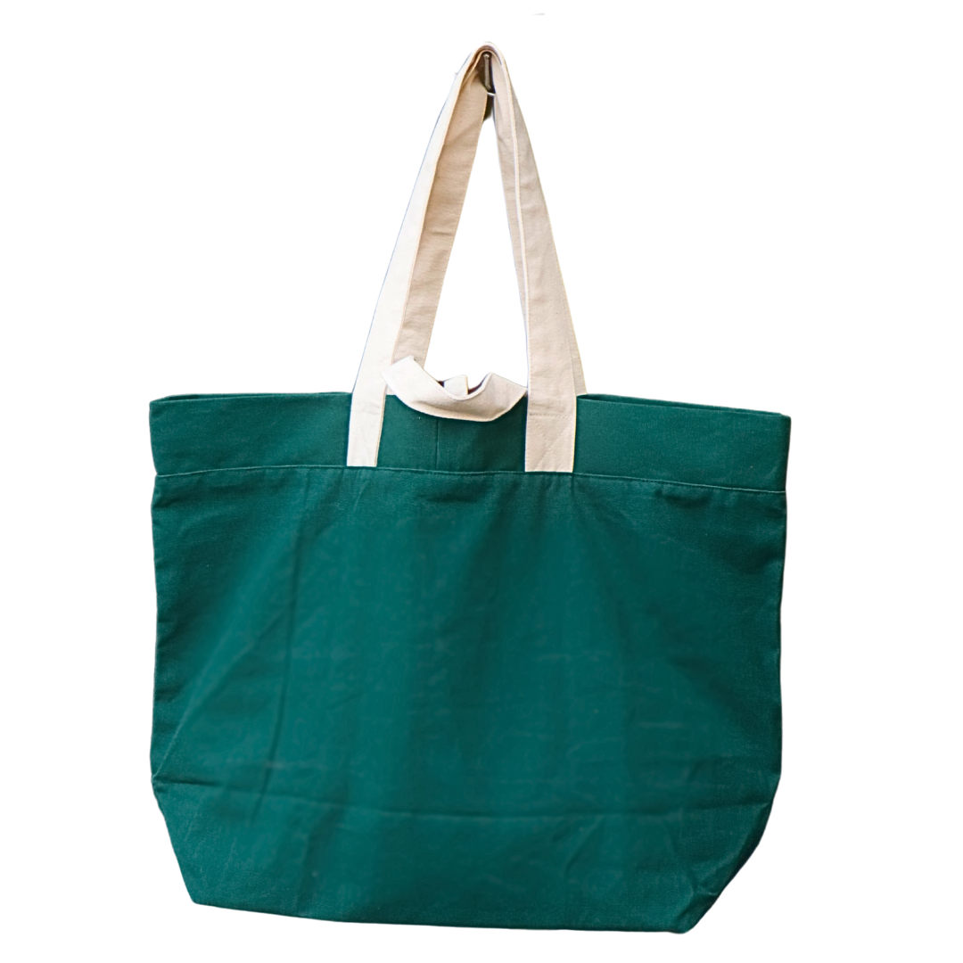 This image displays a dark green jumbo multi-purpose bags, NC-JMB-GRN