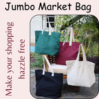 Jumbo Market Bag- Make a hazzle free shopping [NC-JMB-NRL,NC-JMB-GRN,NC-JMB-MRN,NC-JMB-BLK]
