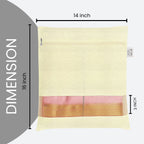 Cream saree bag  with dimensions labeled on a white background (NC-SRZ-OWT)